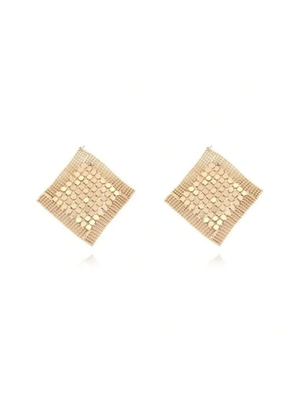 New! Zara Gold Square Mesh Earrings (3038) NWOT